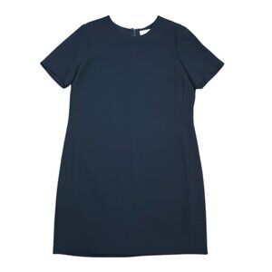 Babaton Black Shift Dress Short Sleeve Back Zip Minimalist Career Size 6.